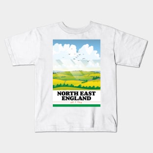 North East England Travel poster Kids T-Shirt